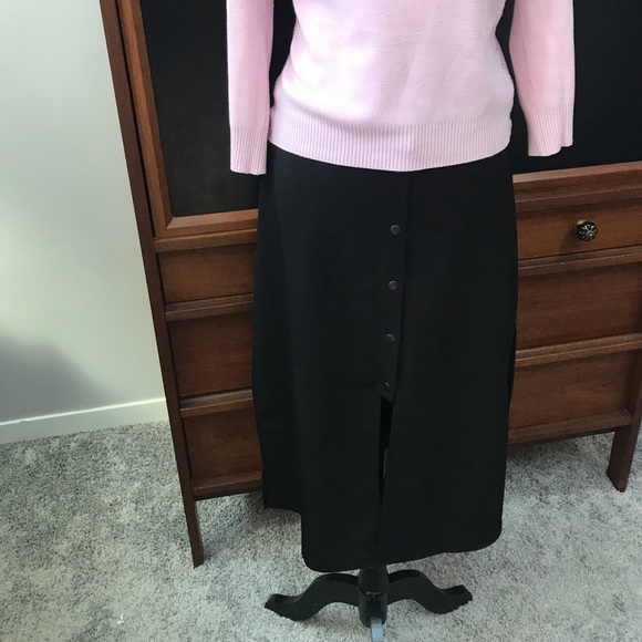 BCBG Black Snap Front Skirt - Picture 2 of 7